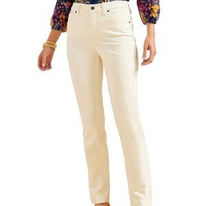 Talbots Curvy Straight Ivory Corduroy Pants Size 10p